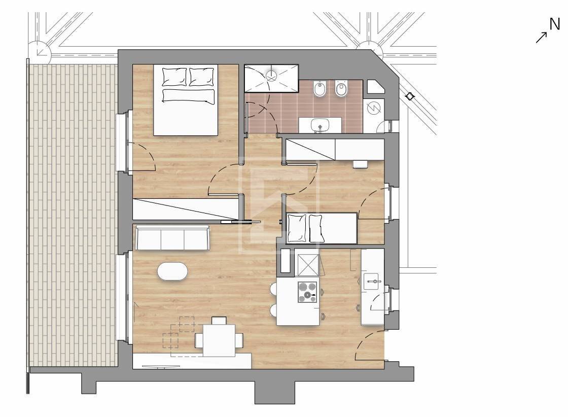 Foto 22 - Trilocale Via al Vittoriale
 
11, Gardone Riviera - planimetria 1