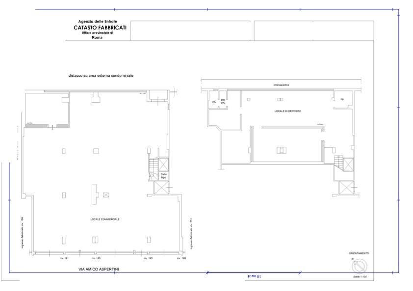 Foto 16 - Locale Commerciale Via Amico Aspertini, Roma - planimetria 1