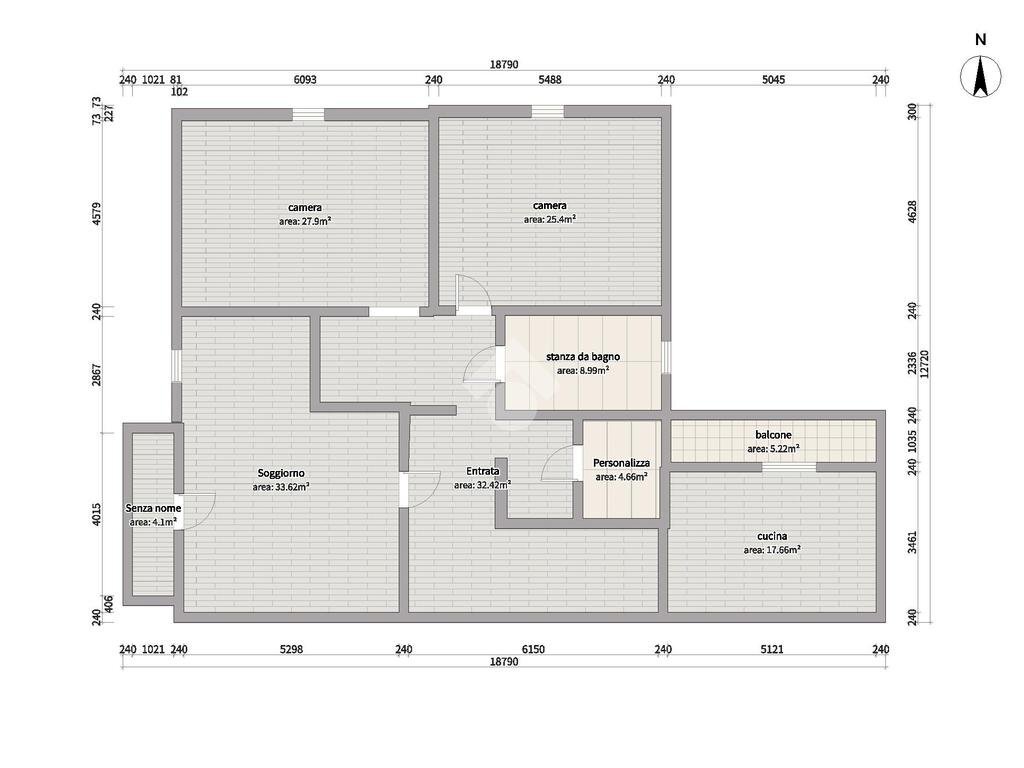 Three-room apartment Via Luigi Galvani, Carpi - floor plans 1
