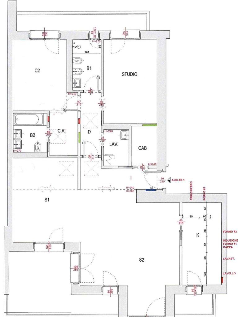 Four-room apartment Via 25 Novembre, Basiglio - floor plans 1