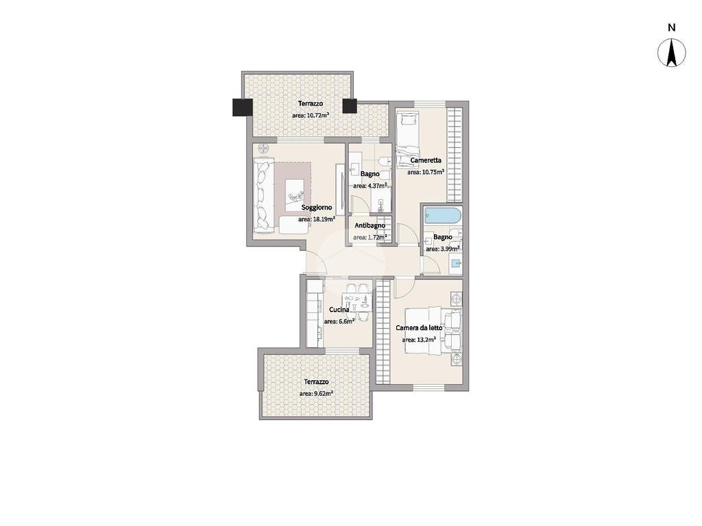 Trilocale Via Francesco Gonin, Milano (zona Giambellino) - planimetria 1