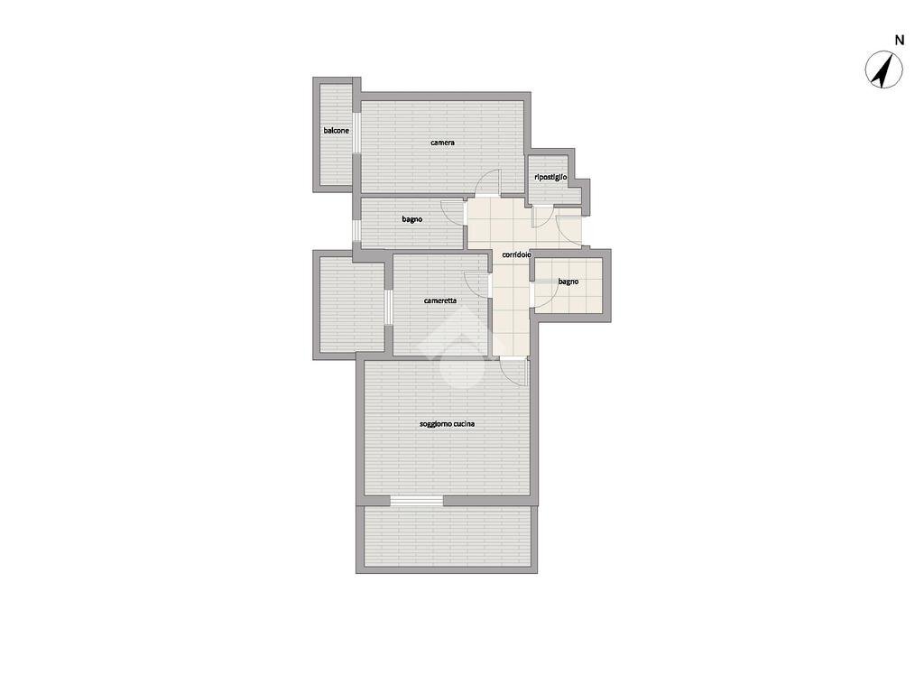 Three-room apartment Via Cesare Battisti, Melegnano - floor plans 1
