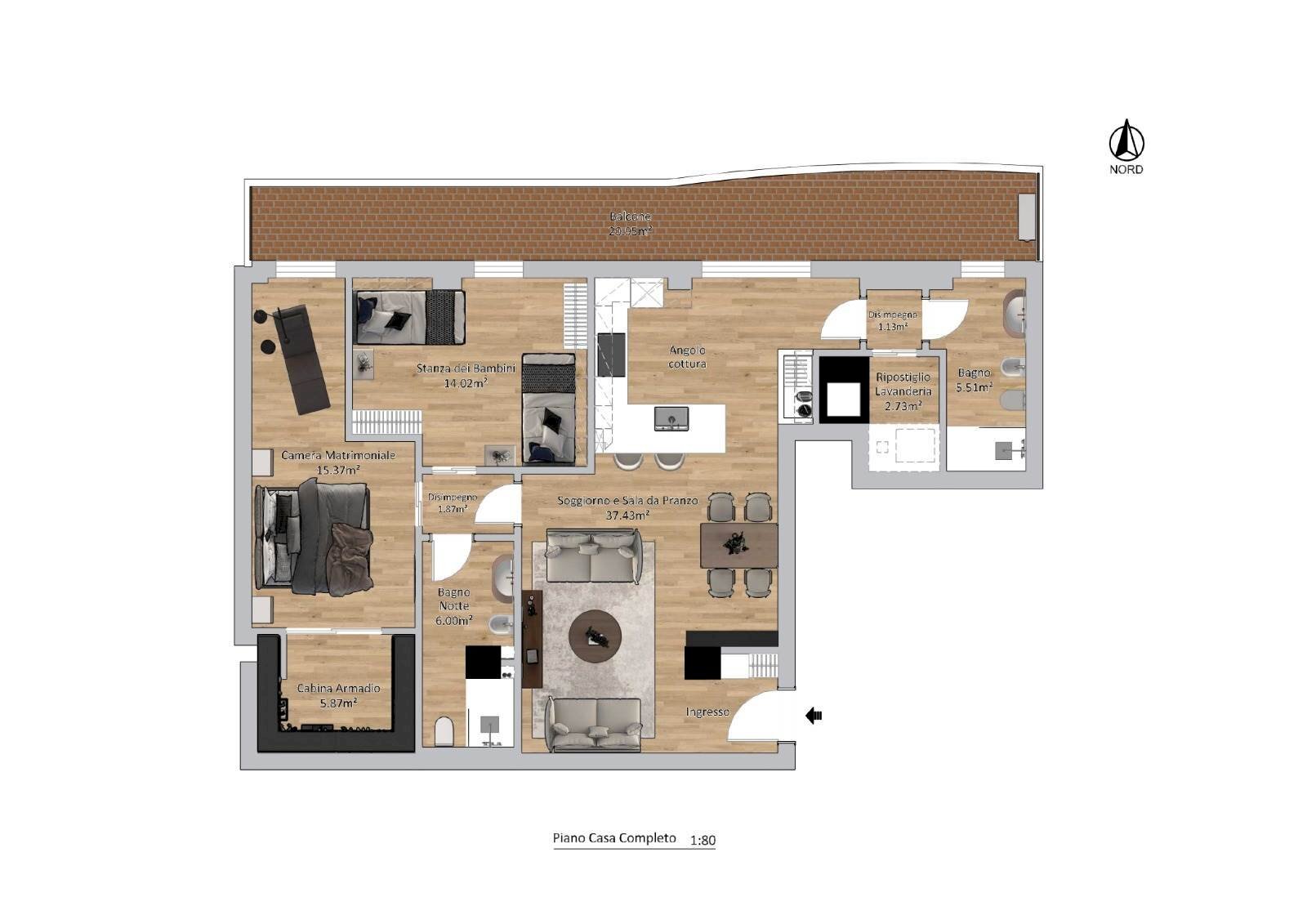 Three-room apartment Via Alfonso Motolese, Martina Franca - floor plans 1