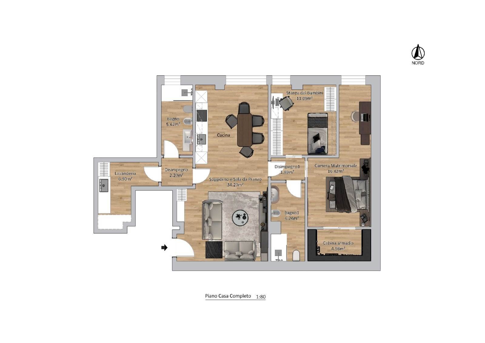 Three-room apartment Via Alfonso Motolese, Martina Franca - floor plans 1