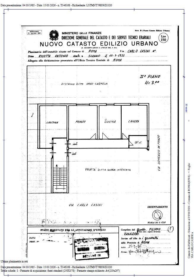 Foto 18 - Bilocale Via Carlo Casini, Roma - planimetria 1