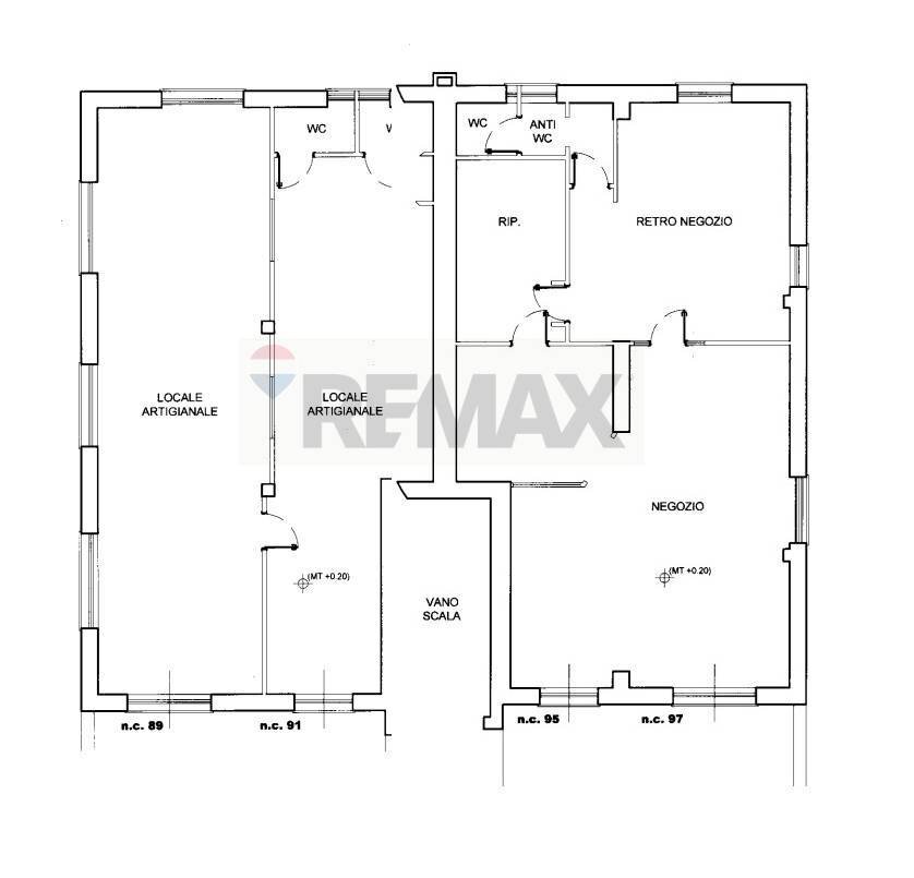 Pianta 2D - Negozio Via Mongiana, Roma - planimetria 1