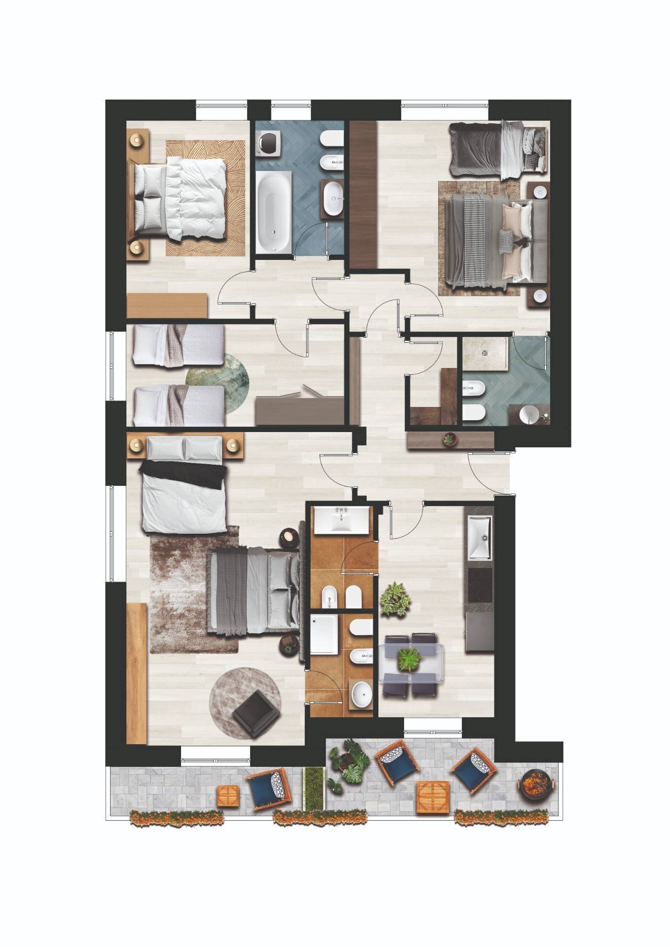 Foto 31 - Appartamento Via dei Tigli
 
4, Valmontone - planimetria 1