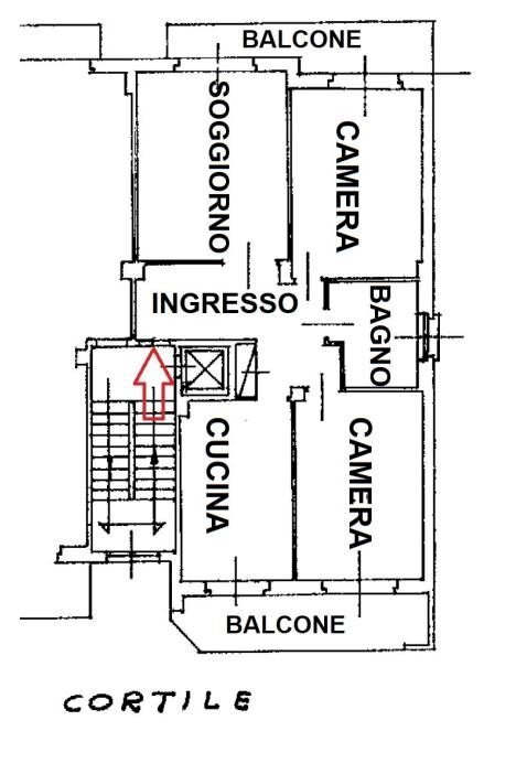 Four-room apartment via Leopoldo Lanfranco, 7, Torino (neighborhood Santa Rita) - floor plans 1