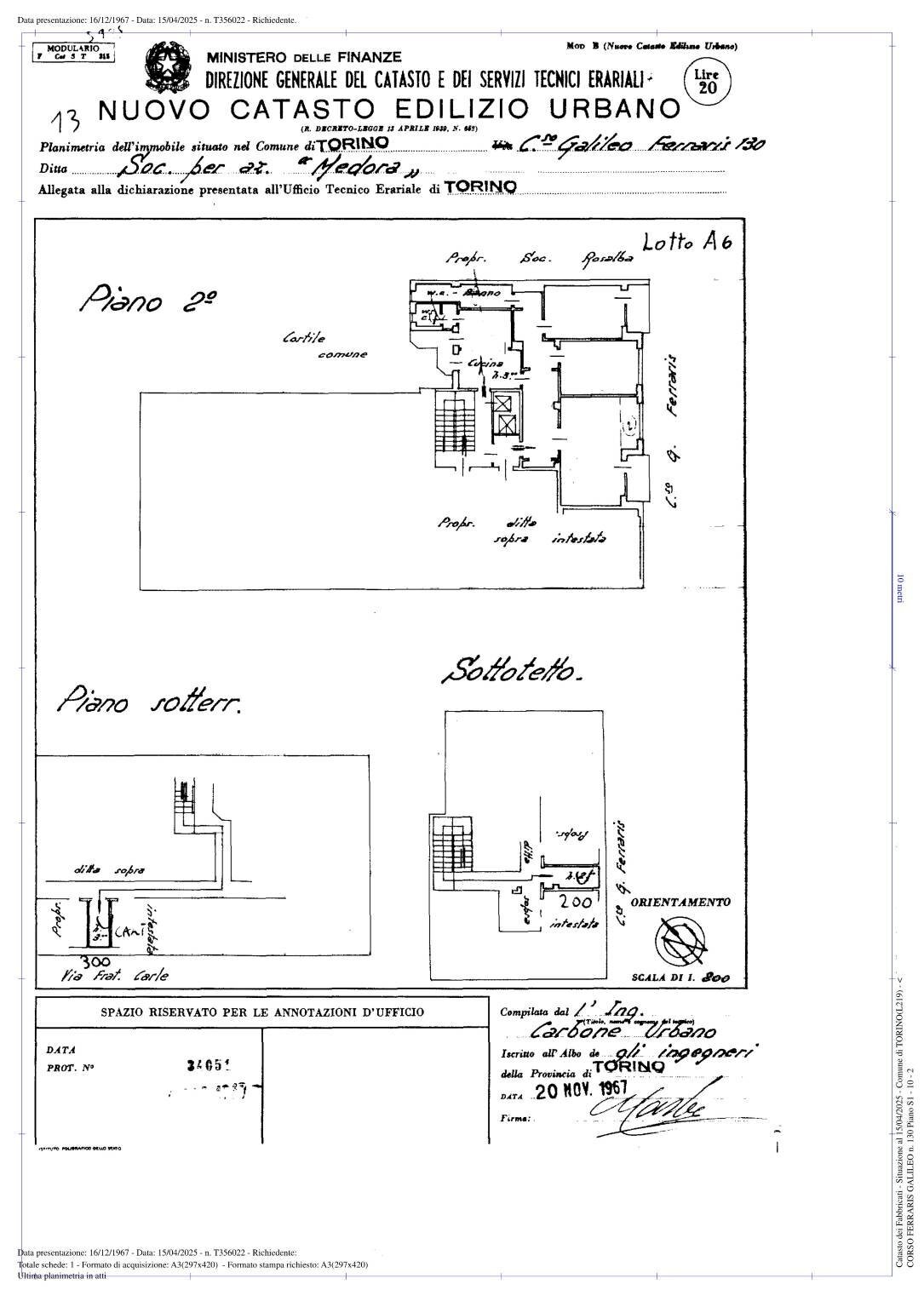 Quadrilocale corso Galileo Ferraris, 130, Torino (zona Crocetta) - planimetria 1