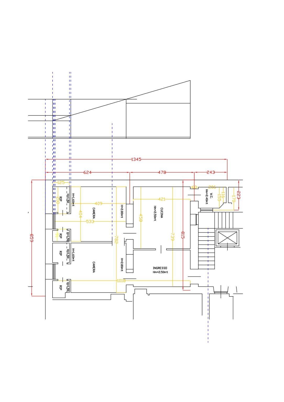Trilocale corso Vinzaglio, 19, Torino (zona Centro) - planimetria 1