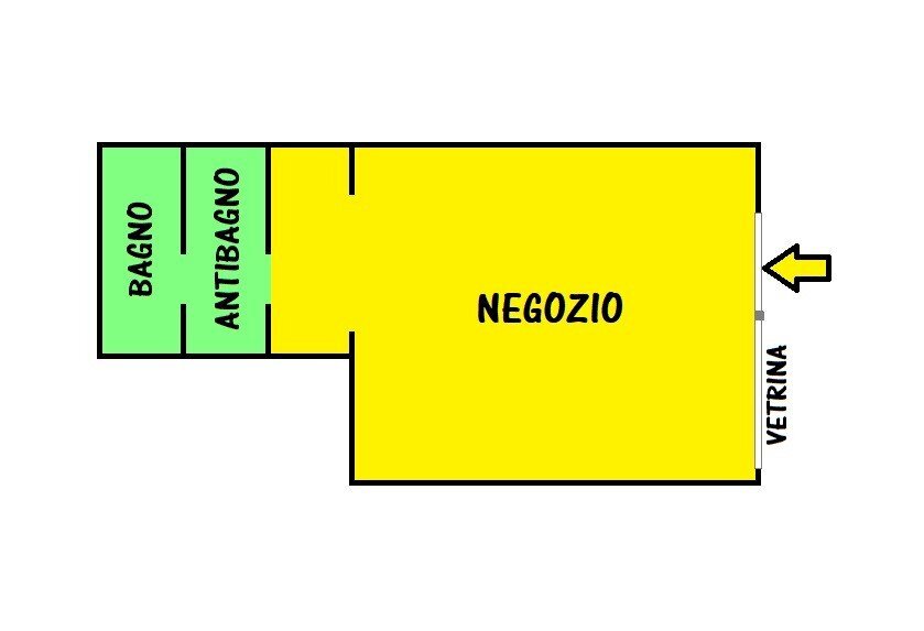 Negozio viale Alfredo Oriani, 37F, Bologna (zona Murri) - planimetria 1