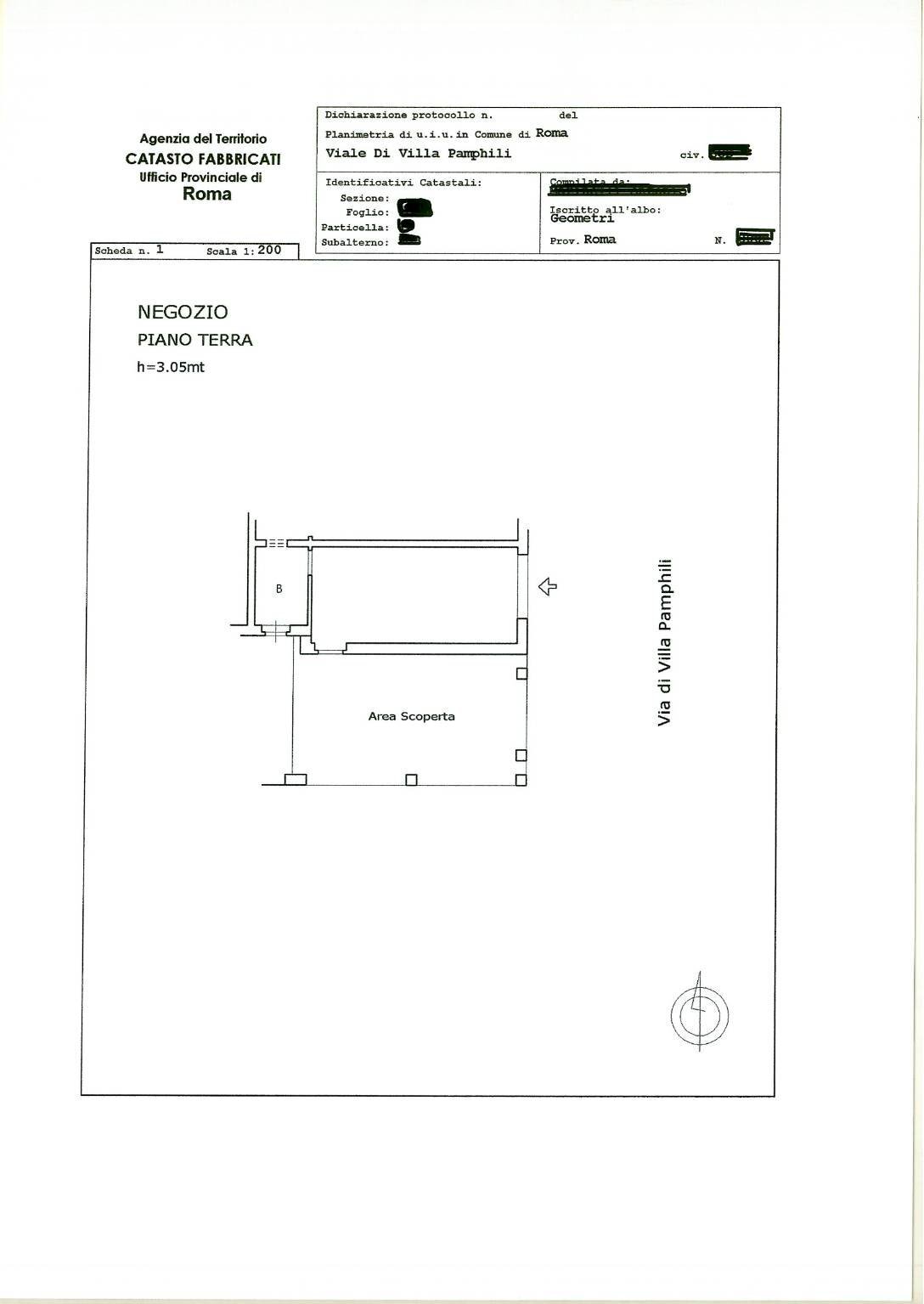 Shop viale di Villa Pamphili, 68D, Roma - floor plans 1
