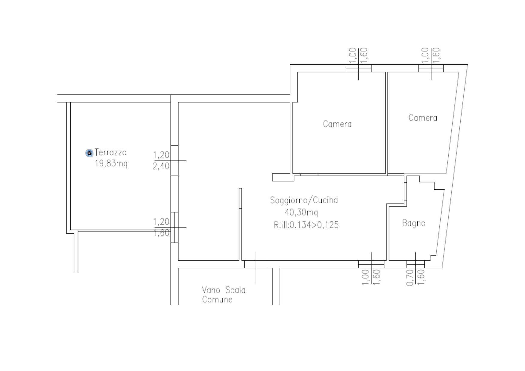 Three-room apartment strada Nuova, Parma - floor plans 1