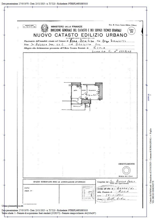 Bilocale via Diego Simonetti, Roma (zona Lido di Ostia) - planimetria 1
