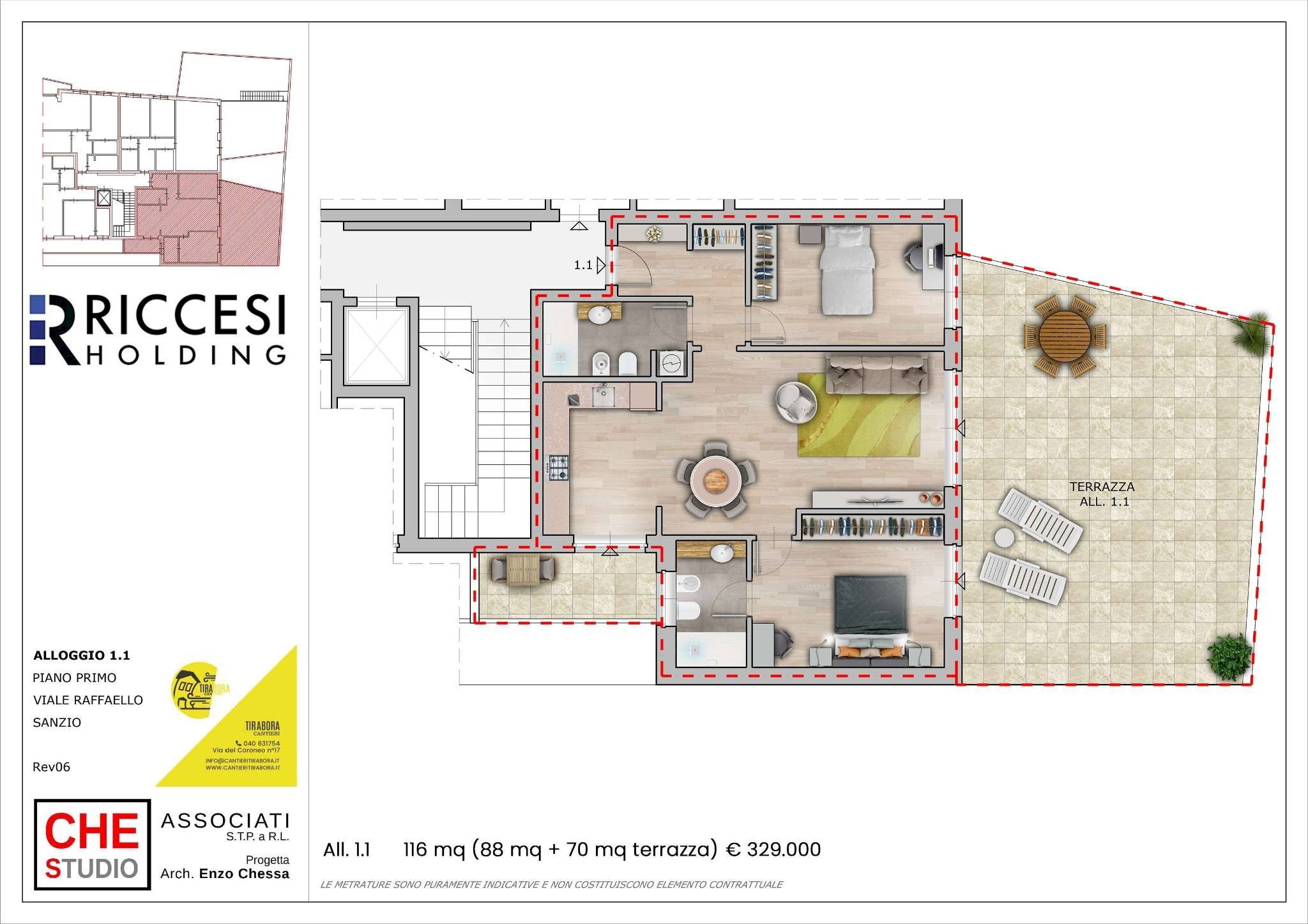 Trilocale viale Raffaello Sanzio, 16, Trieste - planimetria 1