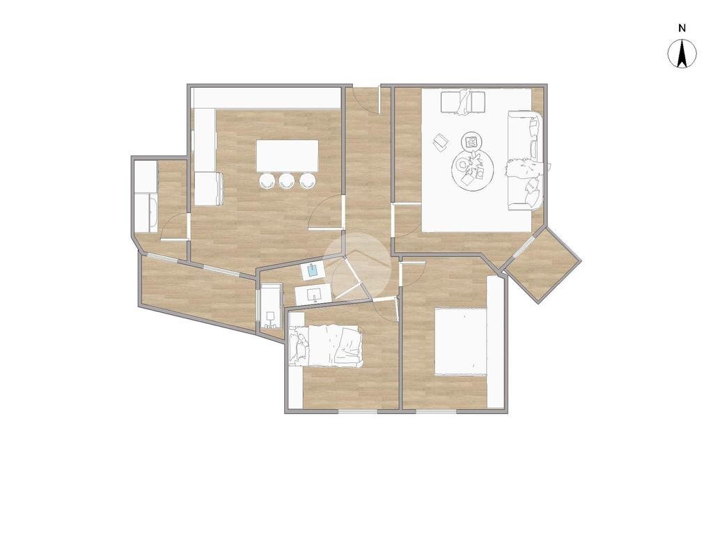 Trilocale Via Privata Ferdinando Lassalle, Milano (zona Chiesa Rossa) - planimetria 1