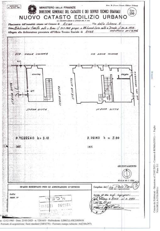 Foto 26 - Trilocale Via Della Colonia, Roma - planimetria 1