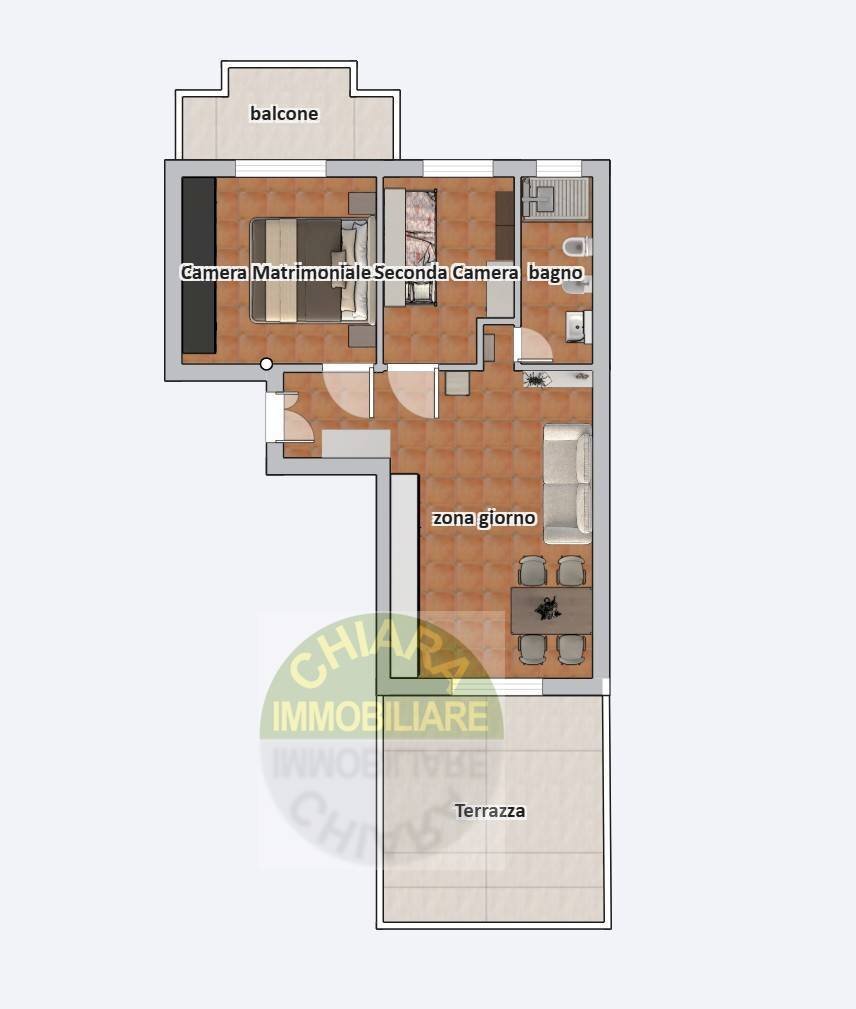 Planimetria arredata - Trilocale SS 16 sud
 
86, Vasto - planimetria 1