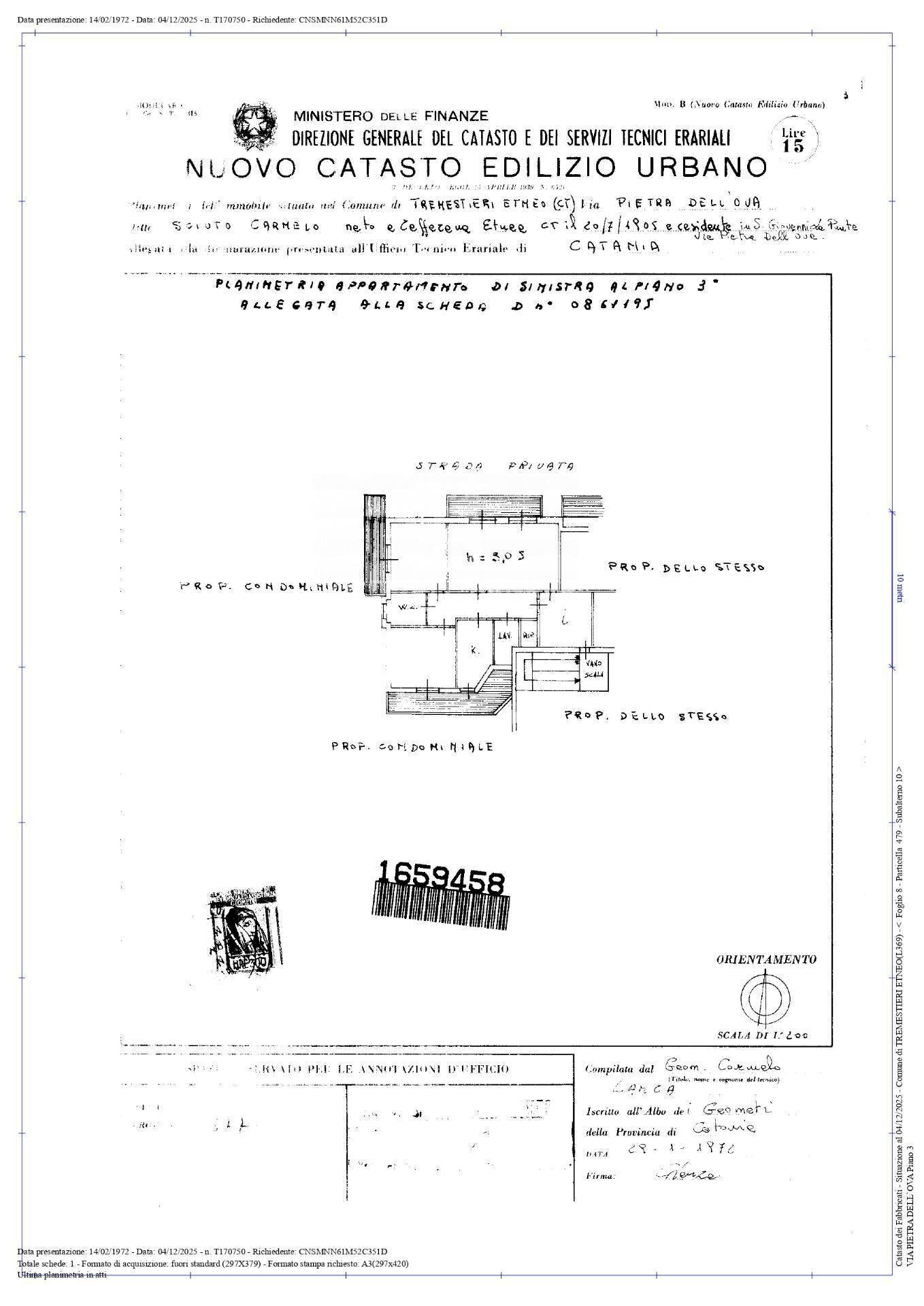 Foto 27 - Appartamento via Pietra dell'Ova
 
380, Tremestieri Etneo - planimetria 1