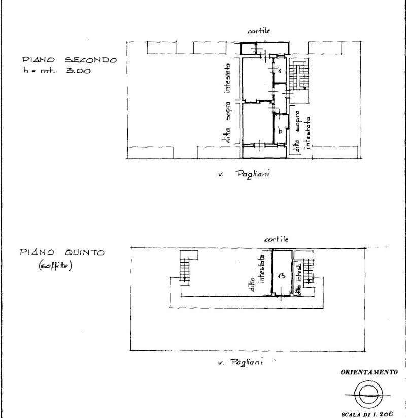 planimetria - Two-room apartment via Pagliani, 23, Torino (neighborhood Nizza Millefonti) - floor plans 1