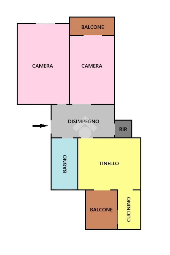 Trilocale Via Gottardo, Torino (zona Rebaudengo) - planimetria 1