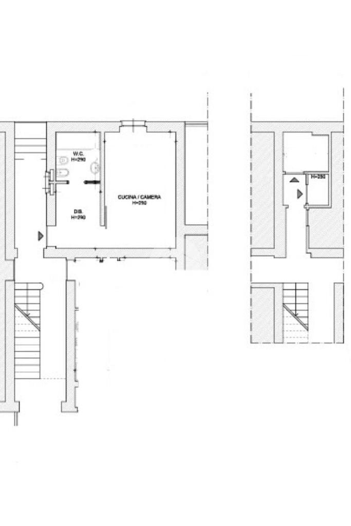 One-room apartment via Eugenio Carpi, Milano (neighborhood Lambrate) - floor plans 1
