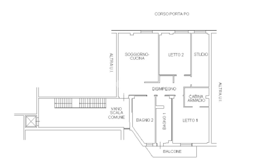 Four-room apartment Via Girolamo da Carpi, Ferrara - floor plans 1