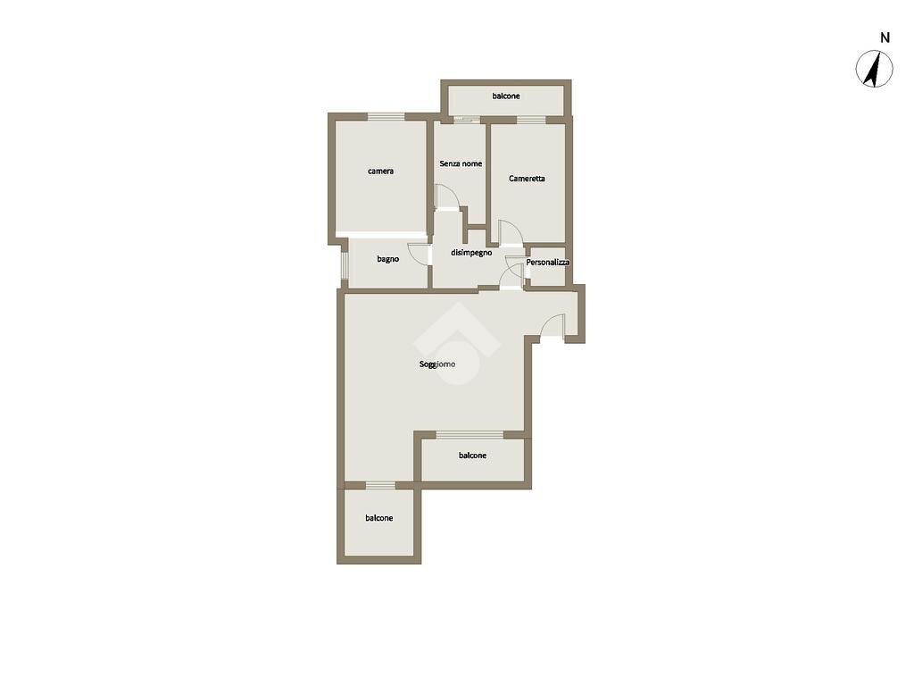 Three-room apartment Via Cesare Battisti, Melegnano - floor plans 1