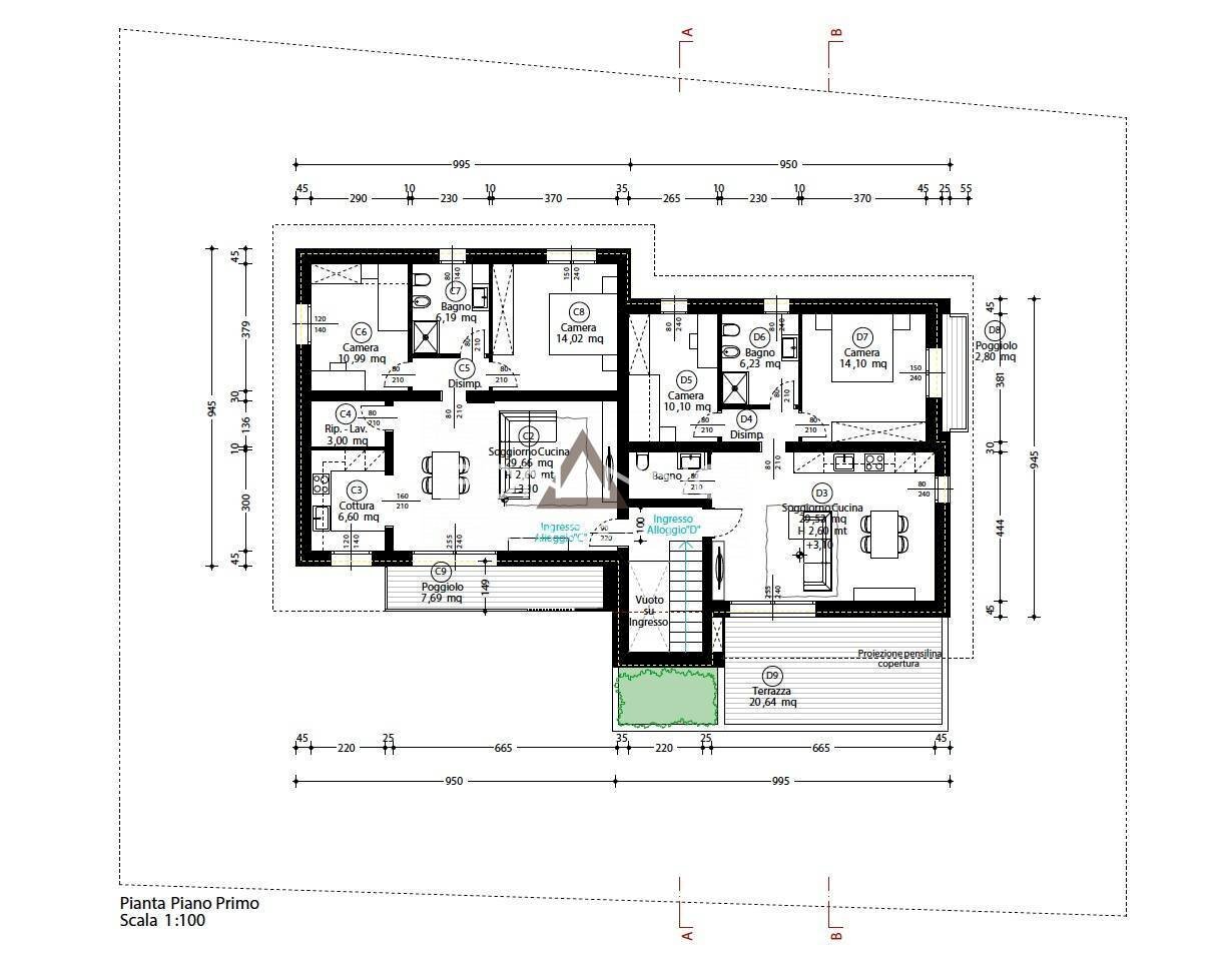 Foto 20 - Three-room apartment VIA SAN PIO X, Castelfranco Veneto - floor plans 1