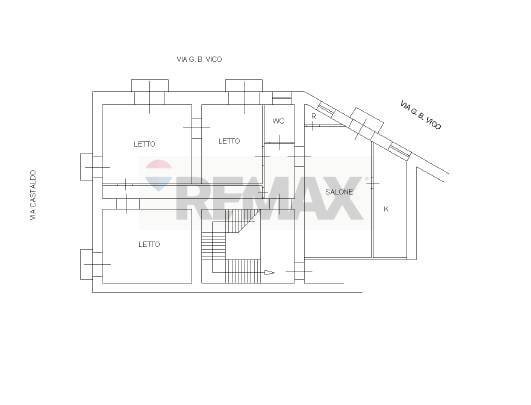 Pianta 2D - Appartamento Via Gian Battista Castaldo, Nocera Inferiore - planimetria 1
