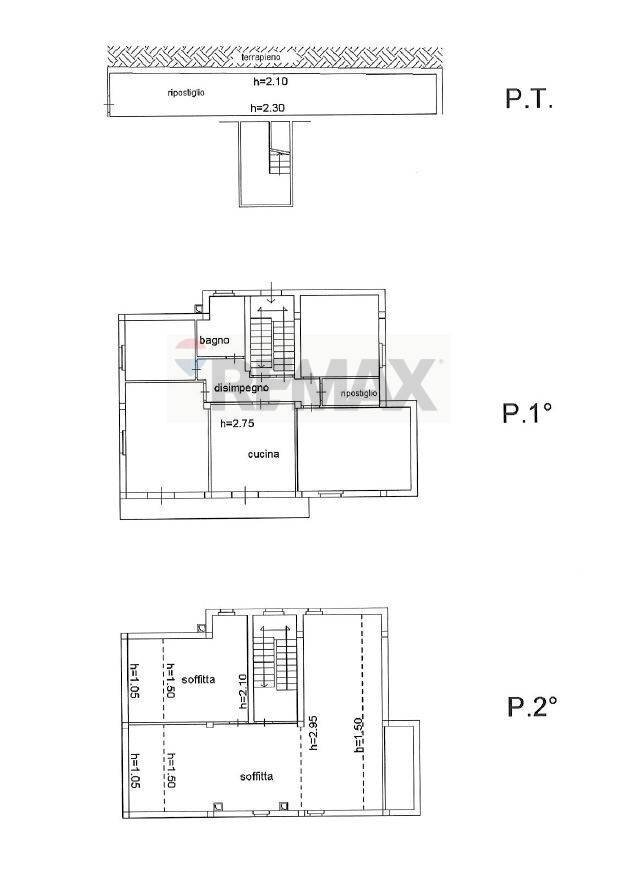 Pianta 2D - Casa indipendente via roma, San Pio delle Camere - planimetria 1