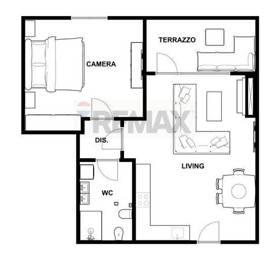 Pianta 2D - Two-room apartment Artogne - floor plans 1