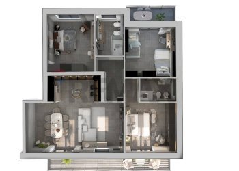 Pianta 3D - Quadrilocale Mozzo - foto 16