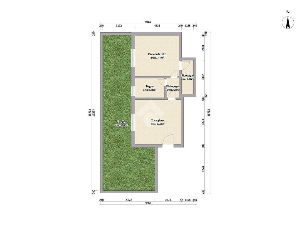 Two-room apartment Via S. Quirico, Solaro - floor plans 1