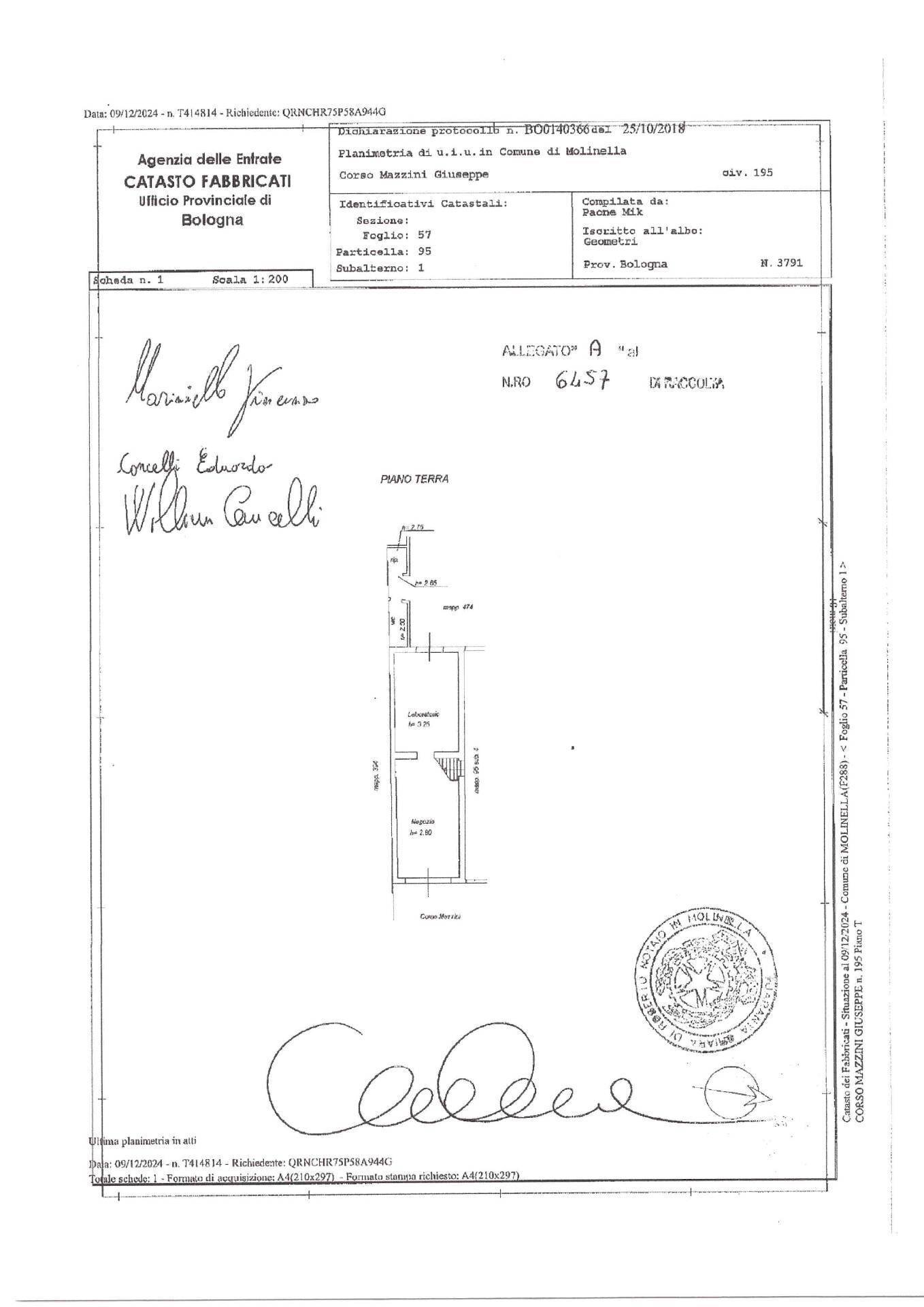 Foto 20 - Locale Commerciale Corso Giuseppe Mazzini
 
193, Molinella - planimetria 1