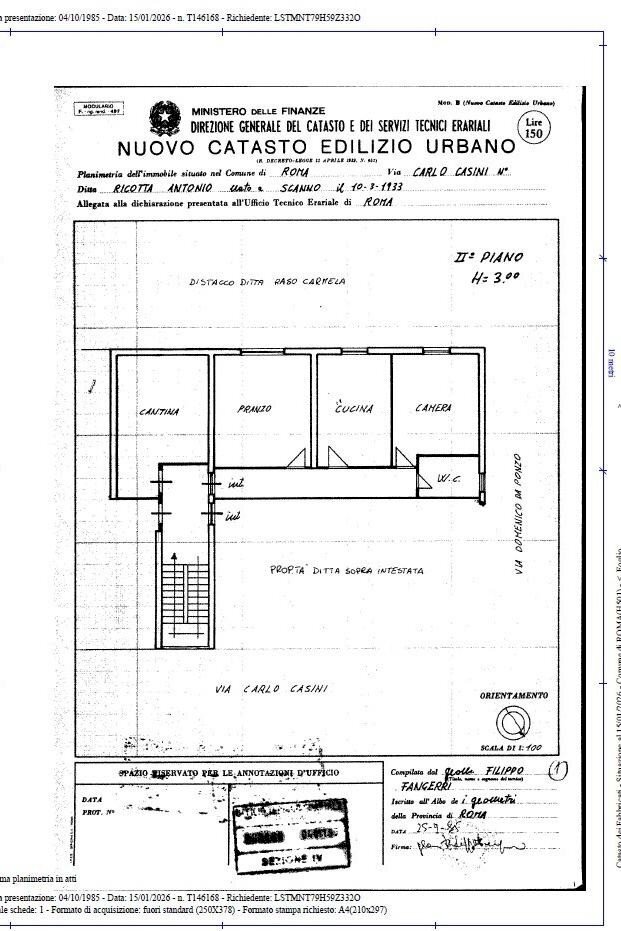 Bilocale via Carlo Casini, frazione Dragona, Roma - planimetria 1