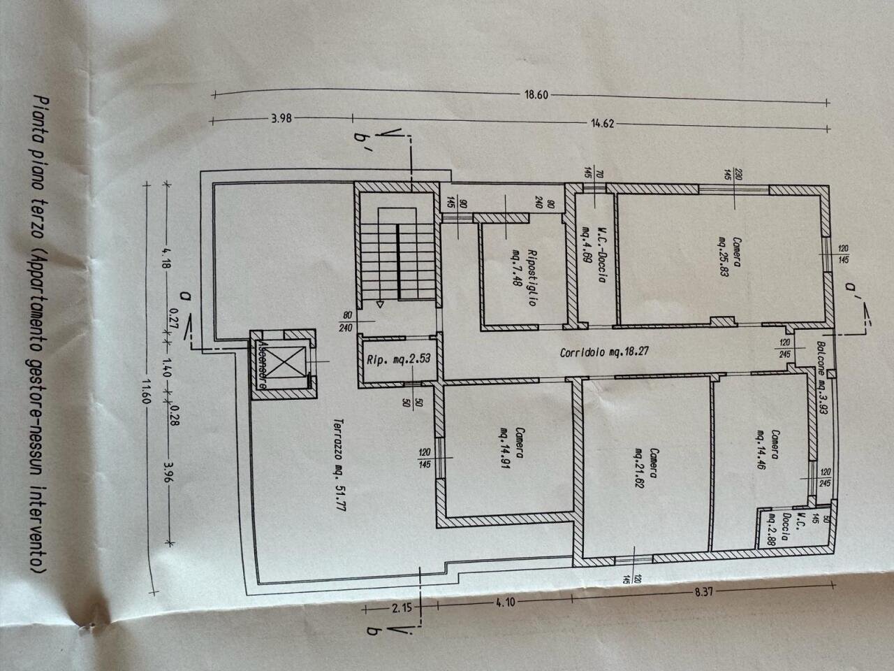7 pianta piano terzo.jpg - Locale Commerciale Rimini - planimetria 1