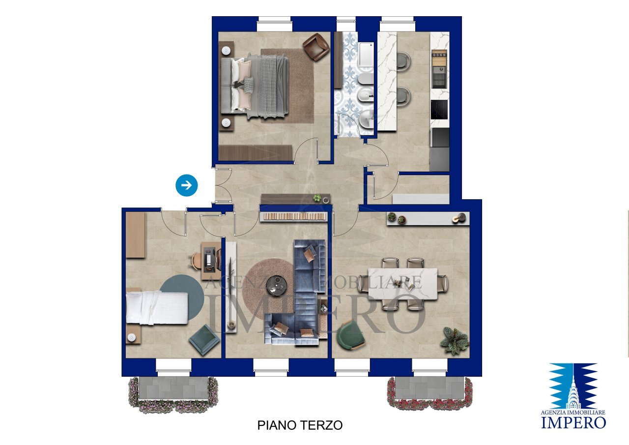 planimetria - Appartamento Via Camillo Benso Conte di Cavour 8, Ventimiglia - planimetria 1