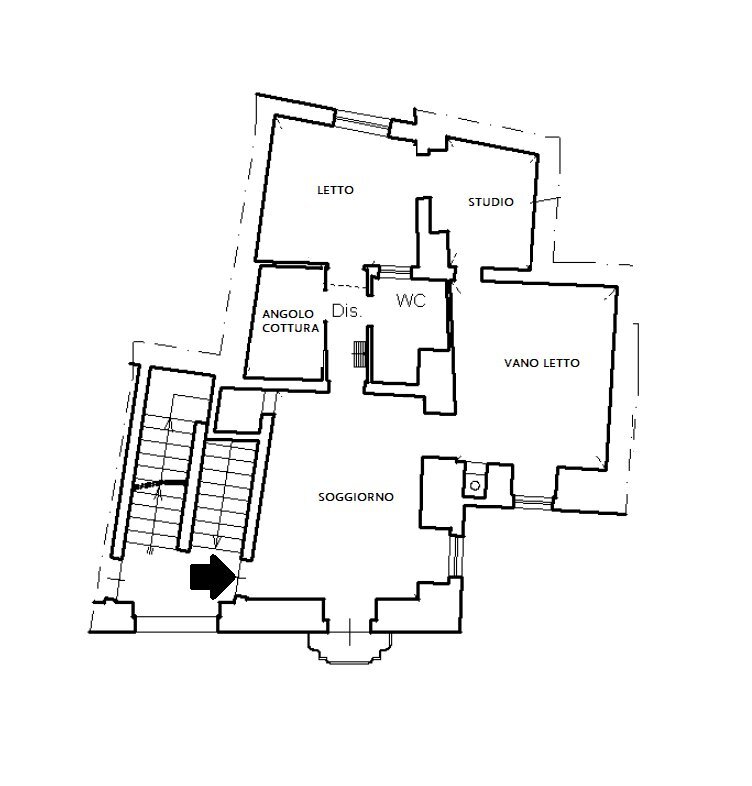 planimetria - Trilocale via comes, Monopoli - planimetria 1