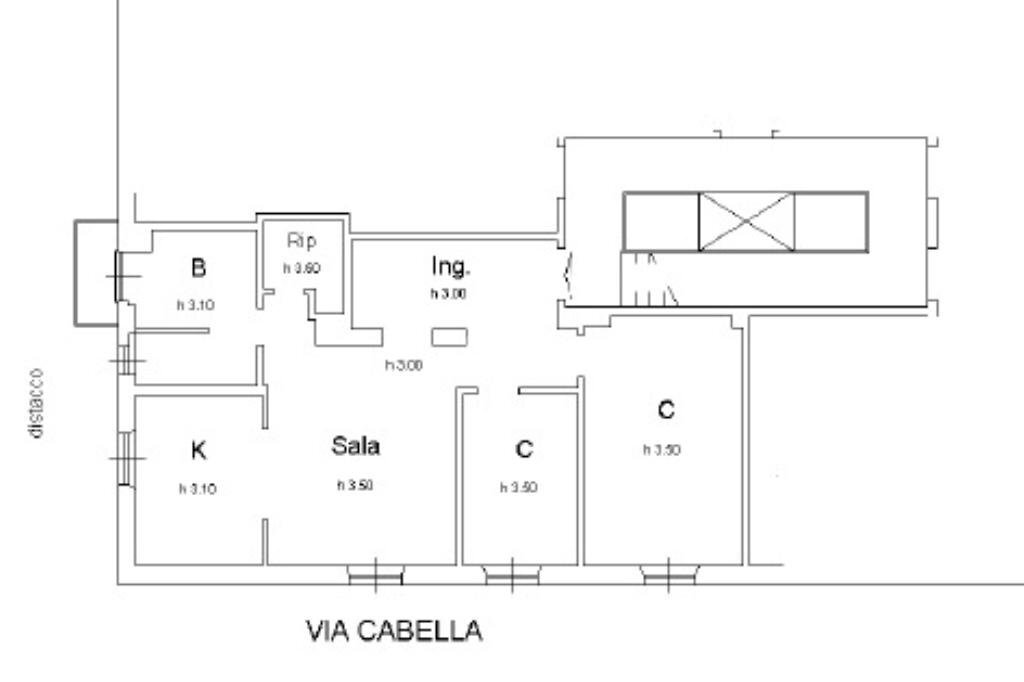 Appartamento Via Cesare Cabella, Genova (zona Castelletto) - planimetria 1