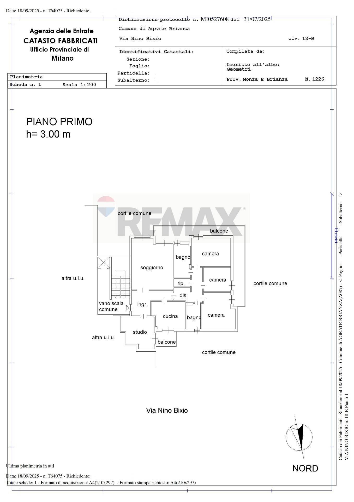 Pianta 2D - Apartment VIA NINO BIXIO
 
18, Agrate Brianza - floor plans 1