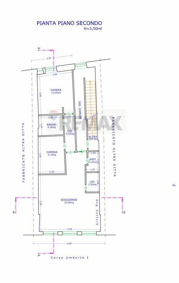 Pianta 2D - Trilocale Corso Umberto I, Taormina - planimetria 1