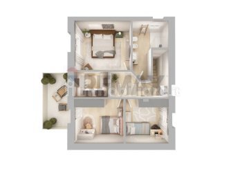 Pianta 3D - Appartamento Via Giacomo Leopardi, Magione - foto 4