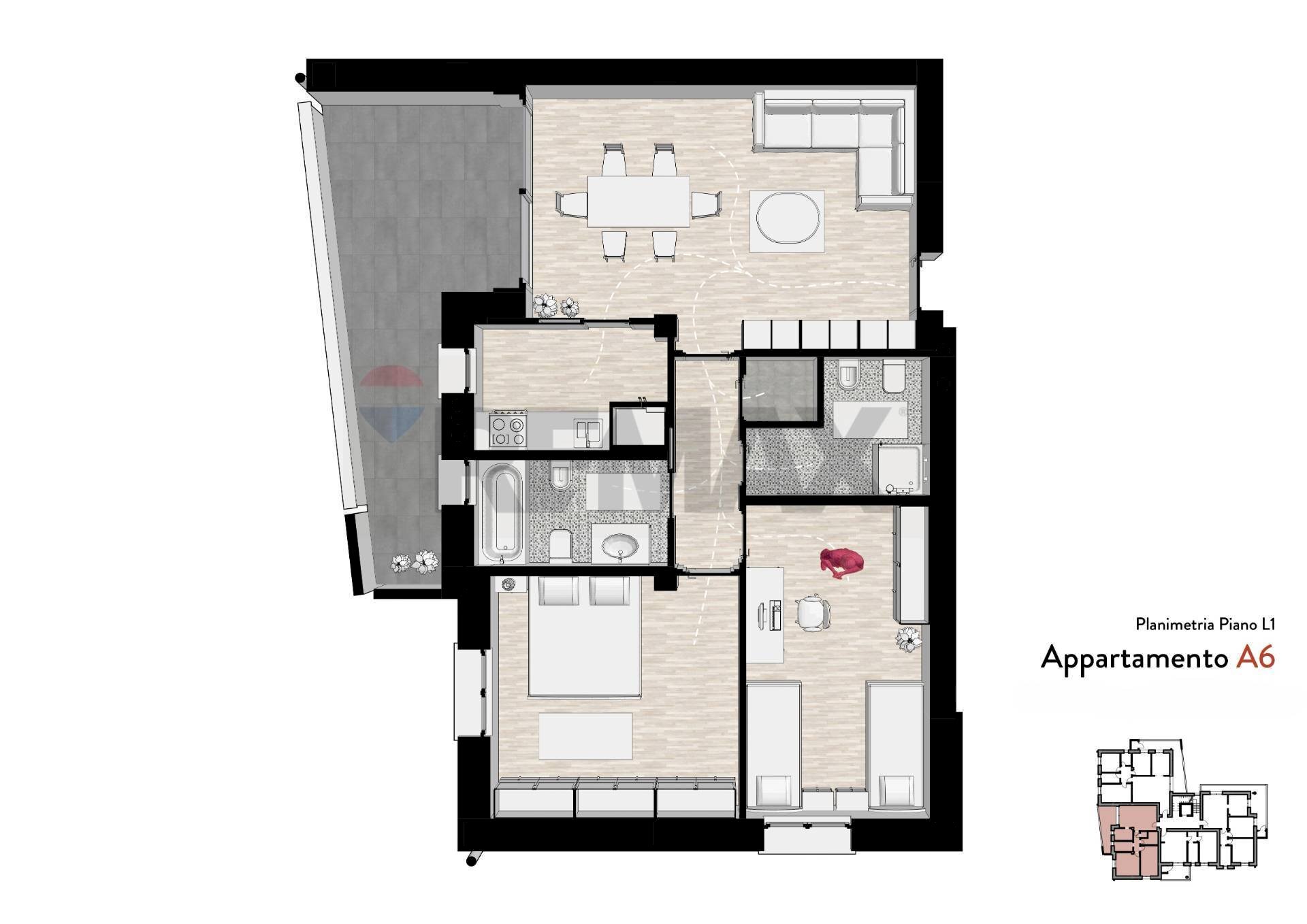 Pianta 2D - Trilocale Via Pregnana
 
63, Rho - planimetria 1