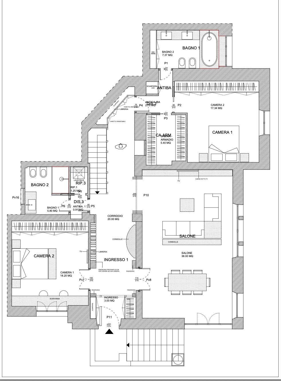 Foto 49 - Appartamento via Bertoloni, Roma - planimetria 1