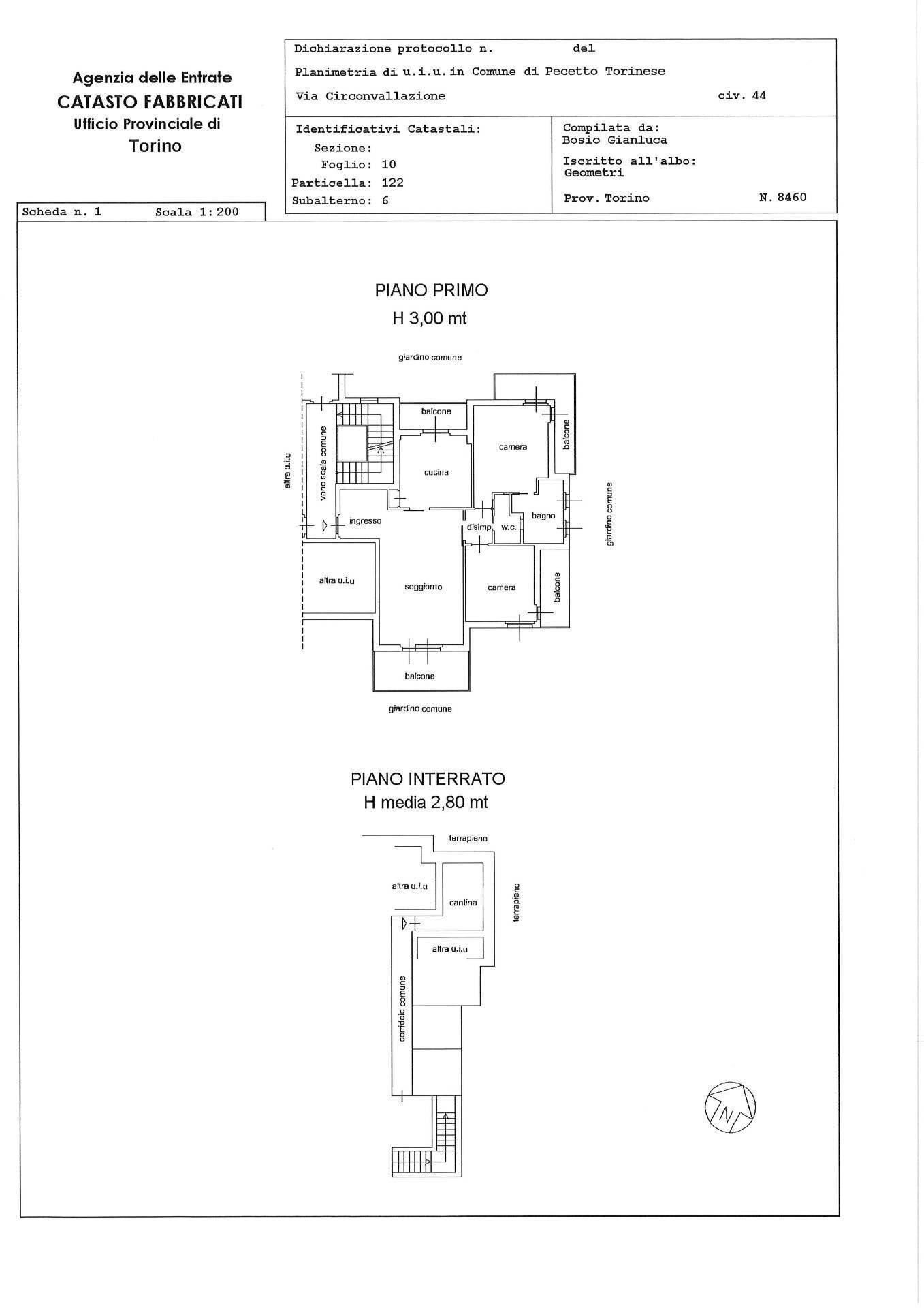 Foto 29 - Quadrilocale Via Circovallazione
 
44, Pecetto Torinese - planimetria 1