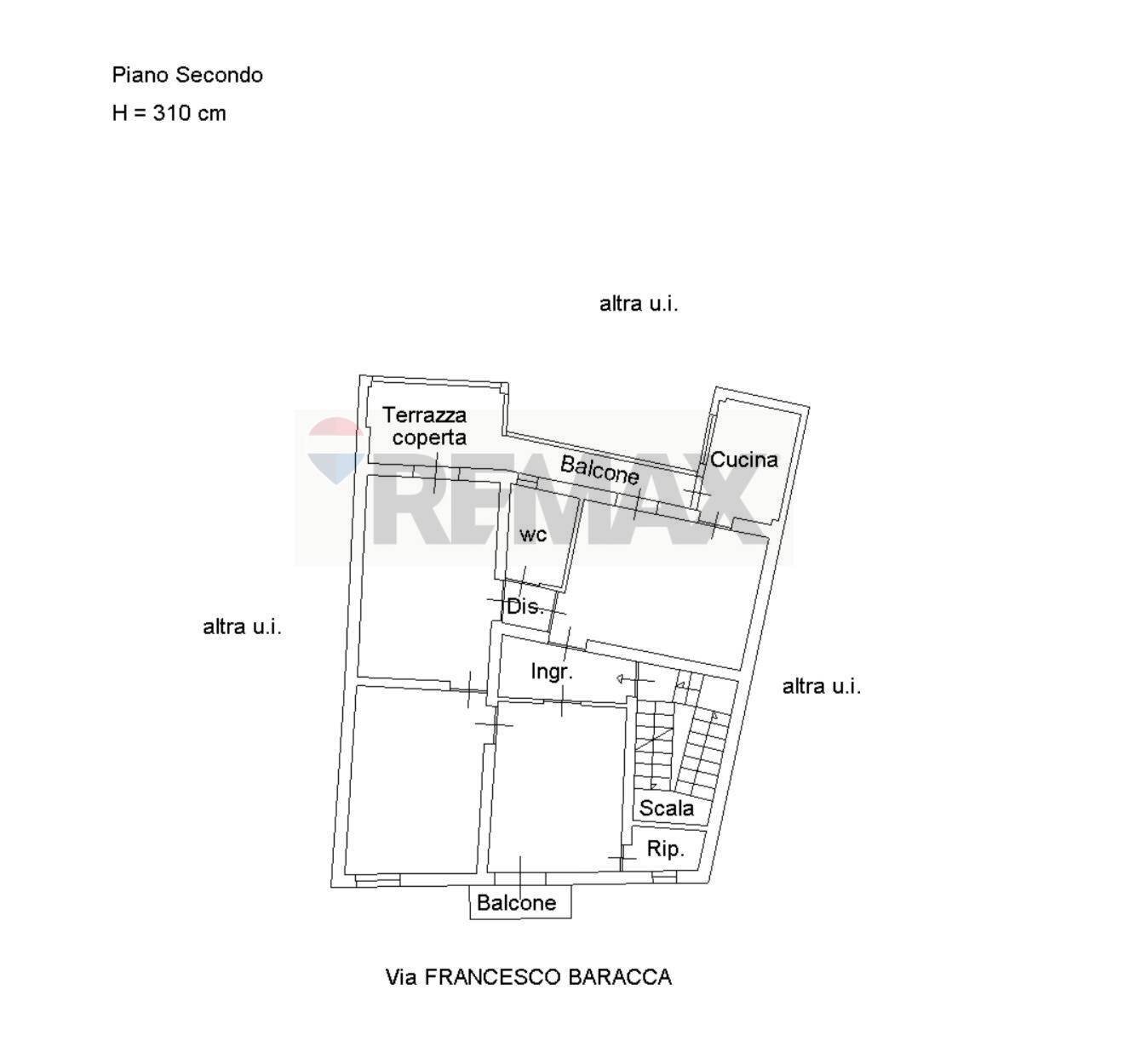 Pianta 2D - Quadrilocale Via Francesco Baracca
 
62, Palermo - planimetria 1