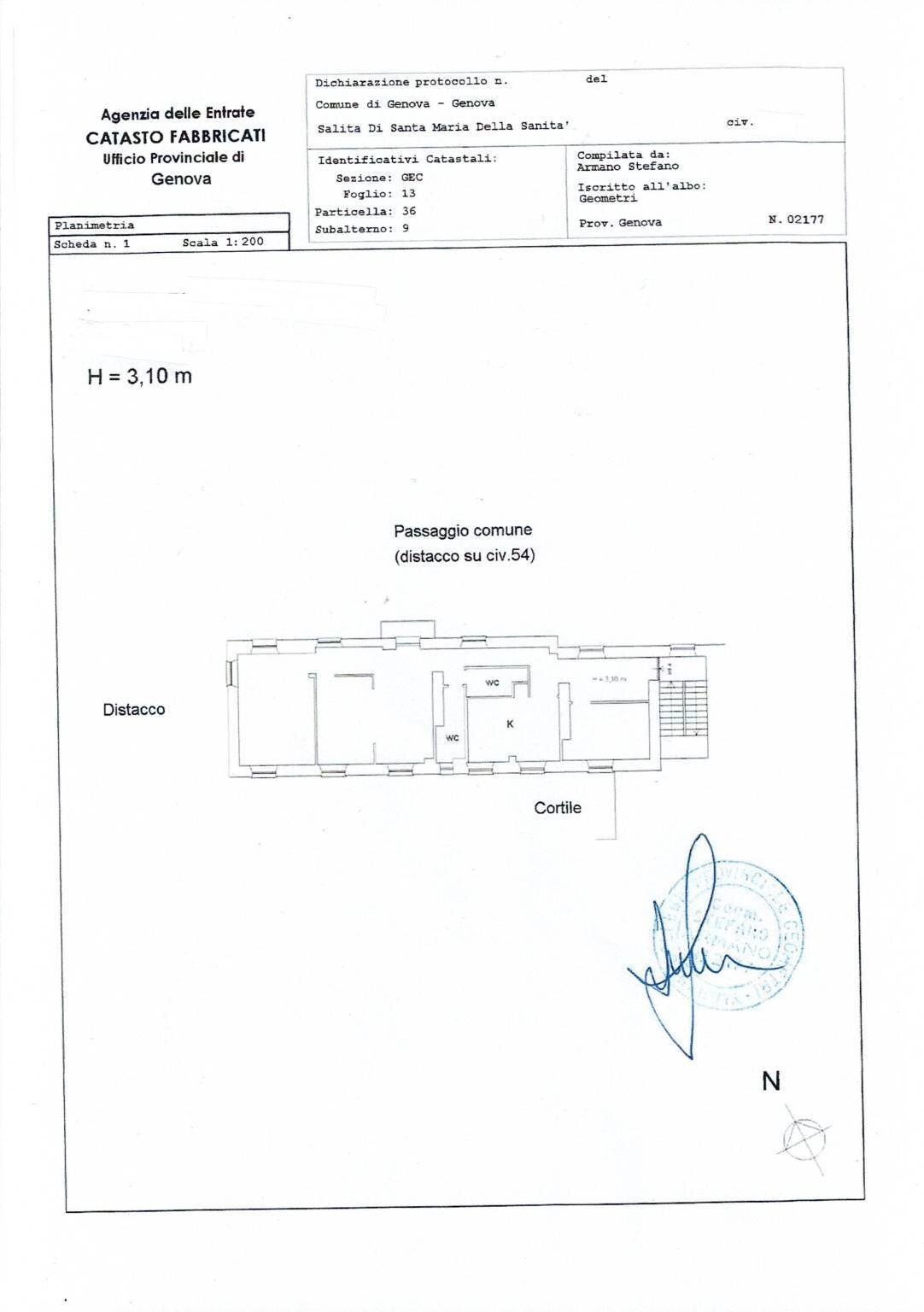 Four-room apartment Genova (neighborhood Castelletto) - floor plans 1