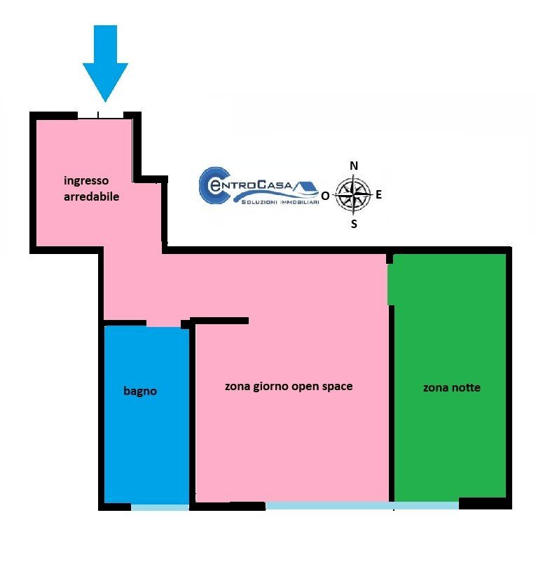 One-room apartment Bologna (neighborhood Mazzini) - floor plans 1