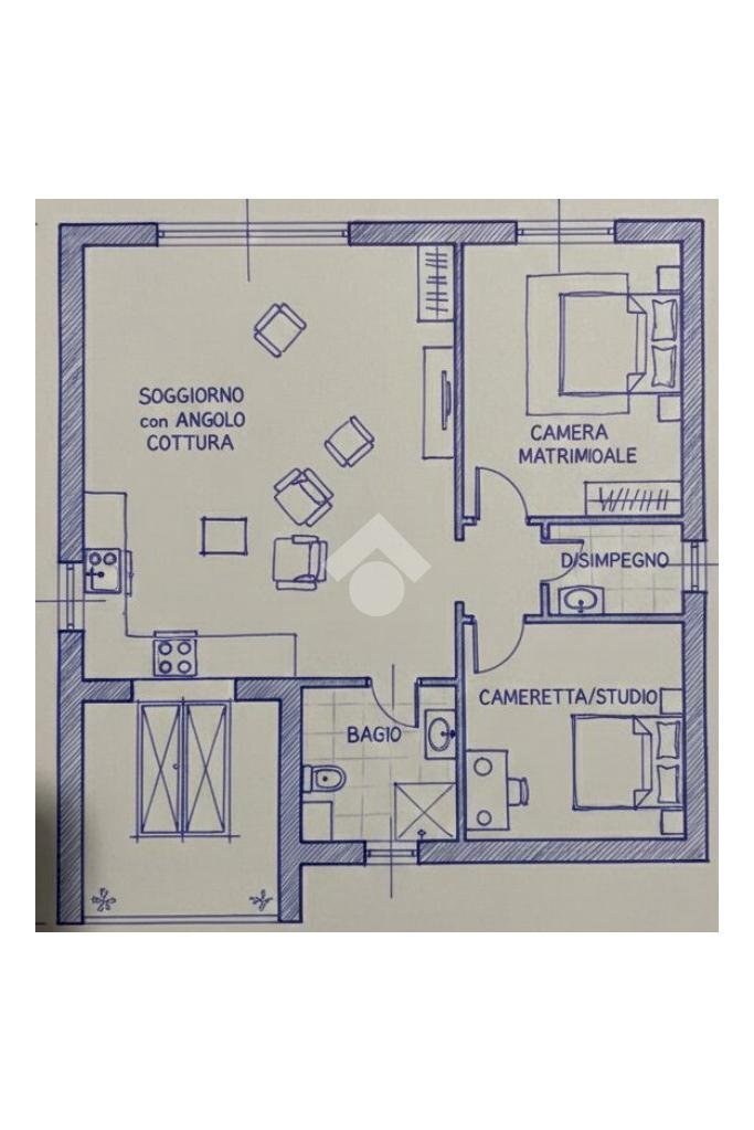 Trilocale Via Tre Castelli, Milano (zona Ronchetto Sul Naviglio) - planimetria 1